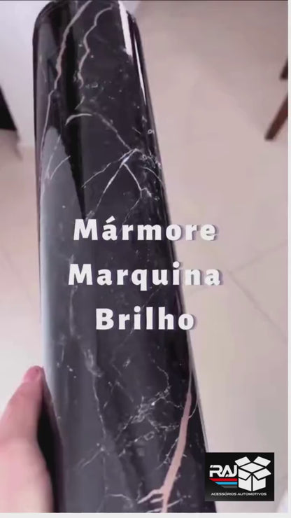 Revestimento Vinílico Adesivo Mármore Marquina Brilho - Alltak, móveis, pia, parede, largura de 0,60cm e 1,19m