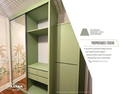 Revestimento Vinílico Adesivo Verde Primavera - Alltak - textura, lavável, móveis